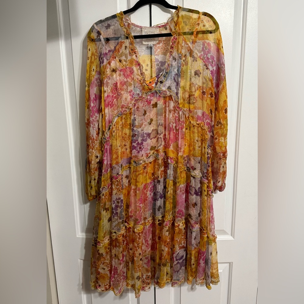 NWOT JOHNNY WAS
Renee Silk Chiffon Mini Dress Size S / Yellow Multi - Picture 5 of 6